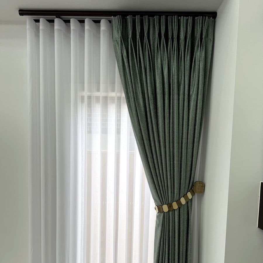 S-fold curtains installed by Decorium Interiors in a Melbourne home